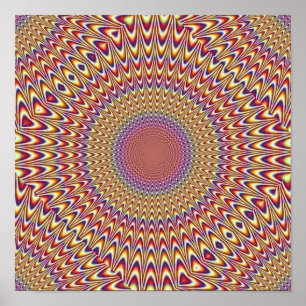 Optische Illusion Circle Spiral Expand Hypnotic Poster