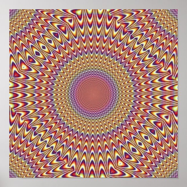 Optische Illusion Circle Spiral Expand Hypnotic Poster (Vorne)