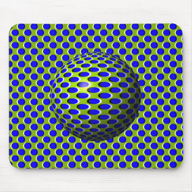 Optische Illusion der blauen Sphäre Mousepad (Vorne)