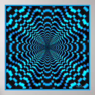 Optische Illusion eines Blue Time Tunnel Poster