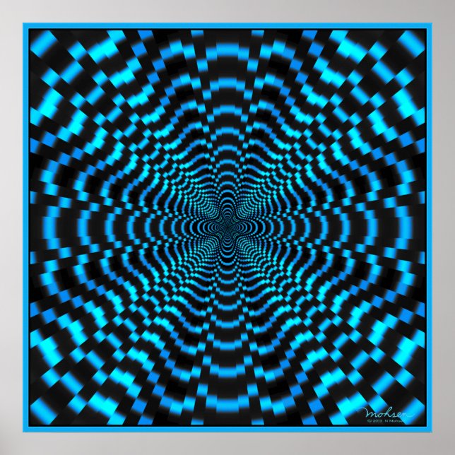 Optische Illusion eines Blue Time Tunnel Poster (Vorne)