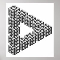 Optische Illusion eines unmöglichen Dreiecks