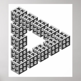 Optische Illusion eines unmöglichen Dreiecks Poster