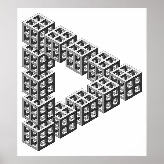 Optische Illusion eines unmöglichen Dreiecks Poster (Vorne)