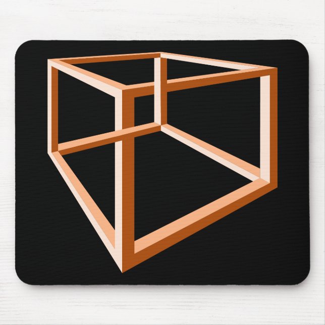 Optische Illusion eines unmöglichen orangefarbenen Mousepad (Vorne)