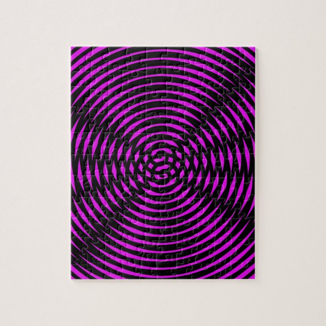 Optische Illusion farbenfrohe Neon Pink Black Brig Puzzle (Vertikal)