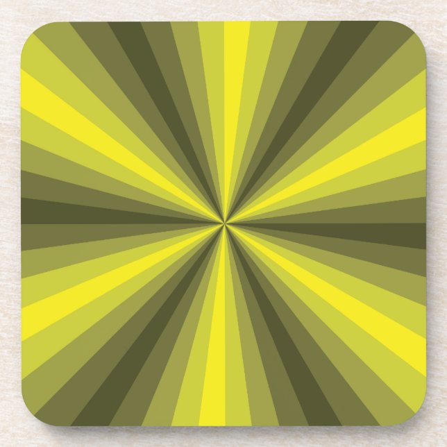 Optische Illusion Gelber Quadrat Untersetzer (Vorderseite)