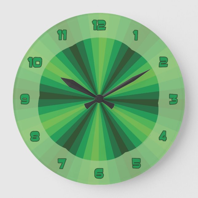 Optische Illusion grün Große Wanduhr (Vorderseite)
