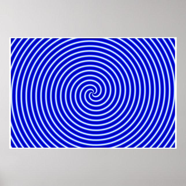 Optische Illusion Hyper Blue Poster (Vorne)