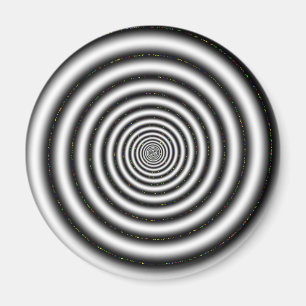 Optische Illusion in der schwarzen und weißen Spir Magnet