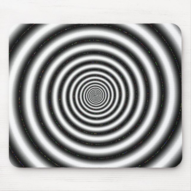 Optische Illusion in der schwarzen und weißen Spir Mousepad (Vorne)