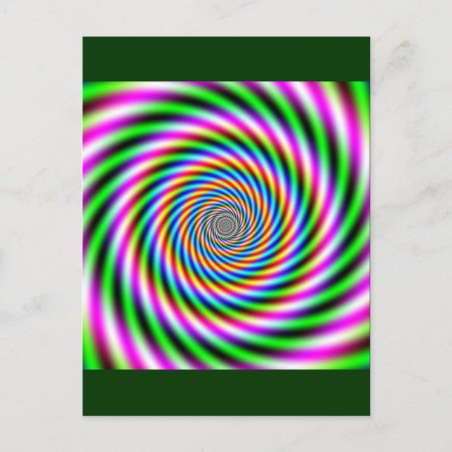 Optische Illusion in Greenpink Postkarte (Vorderseite)
