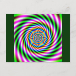 Optische Illusion in Greenpink Postkarte