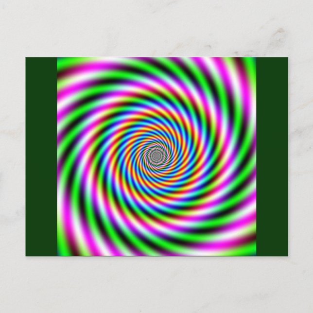 Optische Illusion in Greenpink Postkarte (Vorderseite)