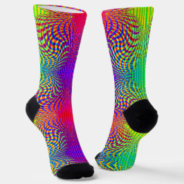 Optische Illusion in lebhaften Neonfarben Socken