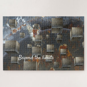 optische Illusion in metallischen geometrischen Ku Puzzle