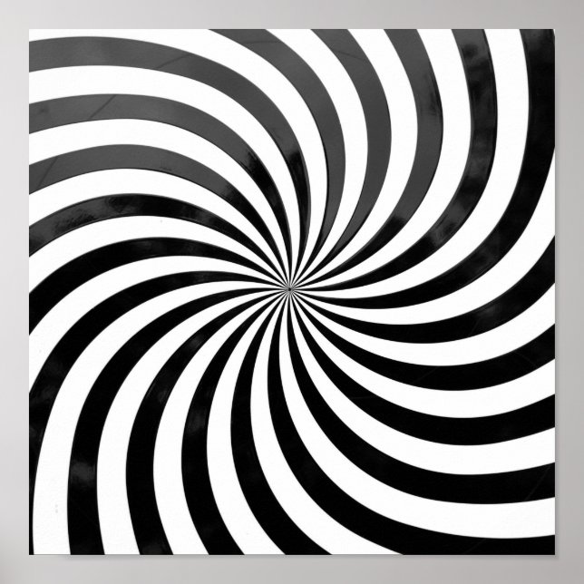 Optische Illusion in Schwarz und Weiß Poster (Vorne)