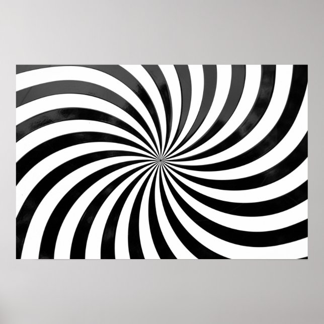 Optische Illusion in Schwarz und Weiß Poster (Vorne)