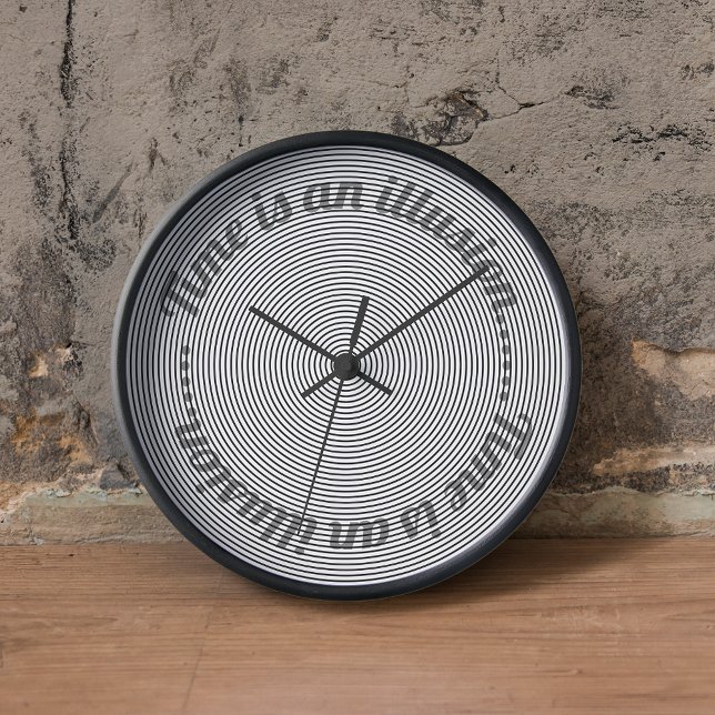 Optische Illusion Moderne Decorationsmauer Wanduhr (funky black and white spiral optical illusion and the Einstein quote " time is an illusion ". )