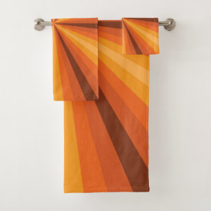 Optische Illusion Orange Badetuch Set
