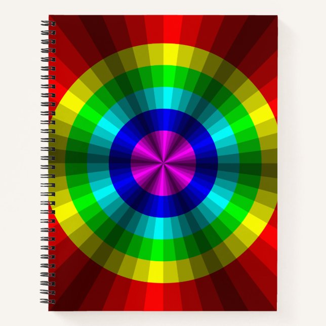 Optische Illusion Rainbow Spiral Notebook Notizbuch (Vorderseite)