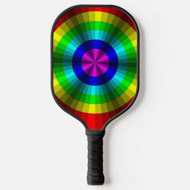 Optische Illusion Regenbogen Pickleball Schläger (Vorderseite)