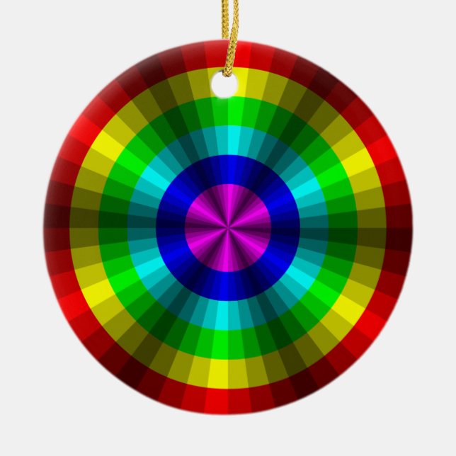 Optische Illusion Regenbogenschmuck Keramikornament (Vorne)