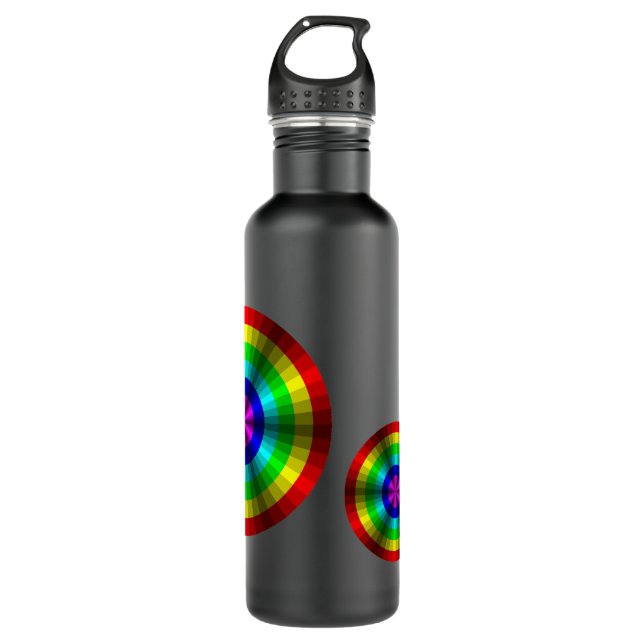 Optische Illusion Regenbogenwasserflasche Trinkflasche (Vorderseite)