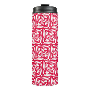 Optische Illusion Reise-Tumbler – Rot & Weiß Thermosbecher