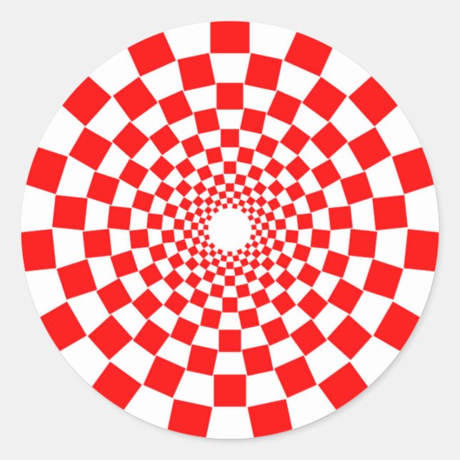 OPTISCHE ILLUSION RUNDER AUFKLEBER (Vorderseite)