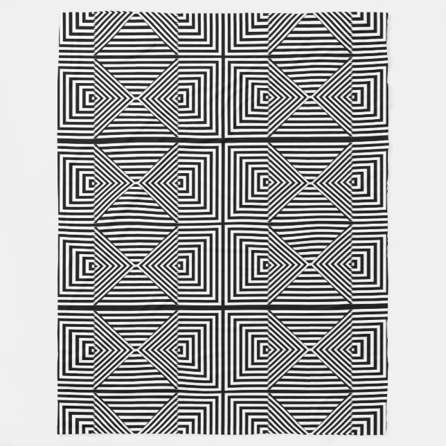 Optische Illusion Schwarz-Weiß-geometrische Decken (Vorderseite)