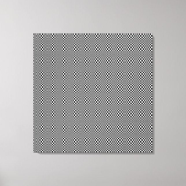 optische Illusion Schwarz-Weiß-überzogene Leinwand (Vorderseite)