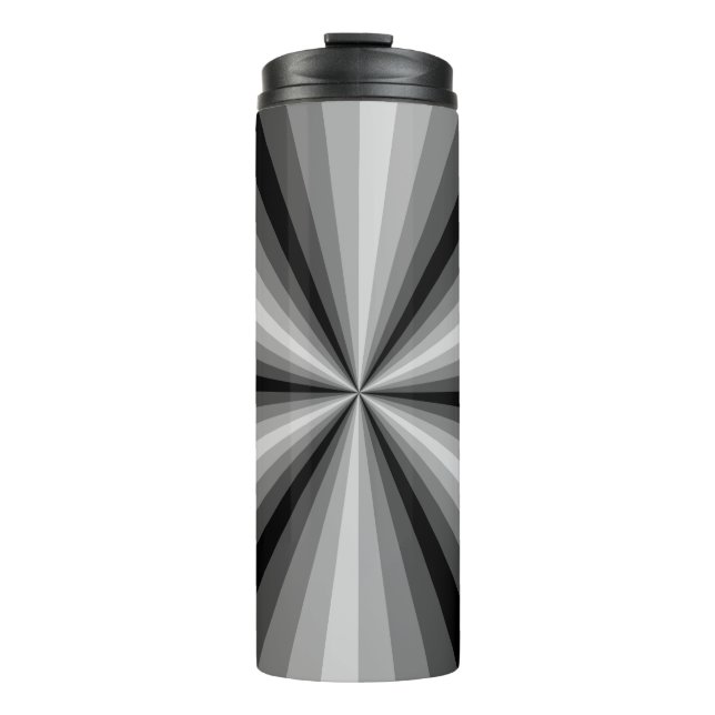 Optische Illusion Schwarzer Thermaltumbler Thermosbecher (Vorderseite)