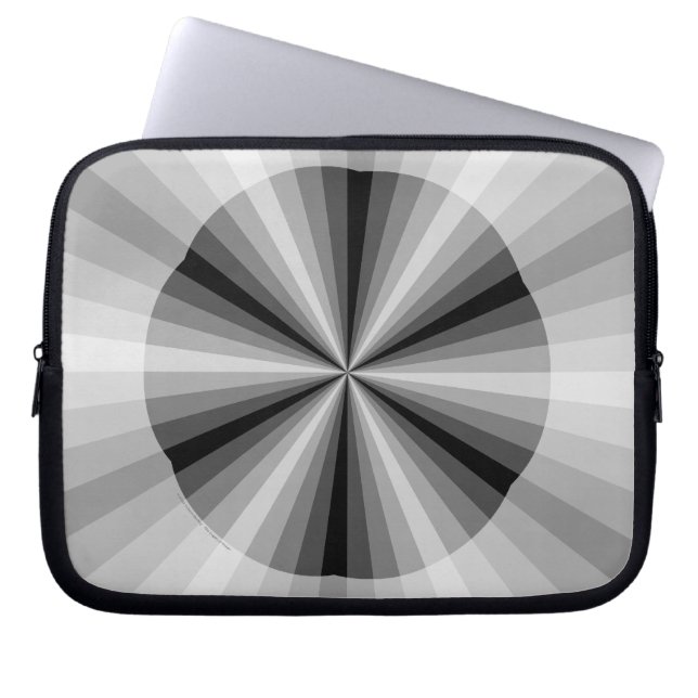Optische Illusion - schwarzes Notebook Laptopschutzhülle (Vorderseite)