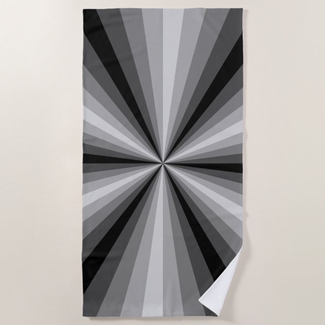 Optische Illusion Schwarzes Strandtuch (Vorderseite)