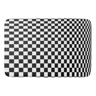 optische Illusion Schwarzweiß-Schachbrett Badematte