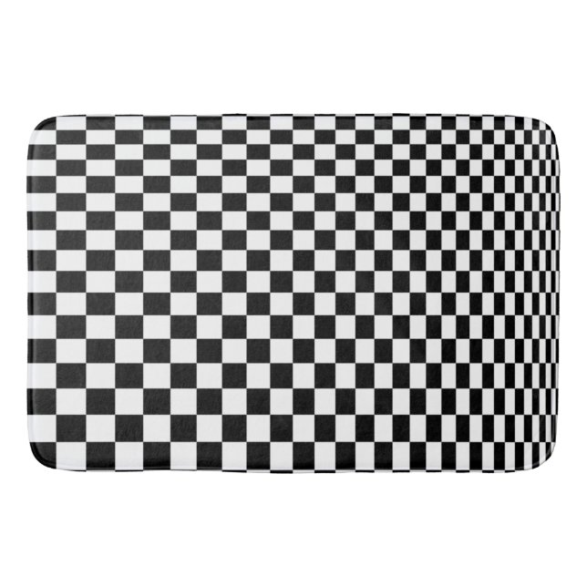 optische Illusion Schwarzweiß-Schachbrett Badematte (Vorderseite)