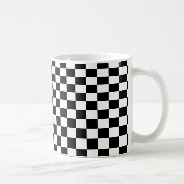 optische Illusion Schwarzweiß-Schachbrett Tasse (Rechts)