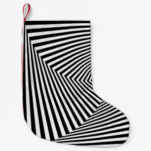 Optische Illusion: Striptes geometrisches Abstrakt Kleiner Weihnachtsstrumpf