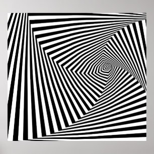 Optische Illusion: Striptes geometrisches Abstrakt Poster