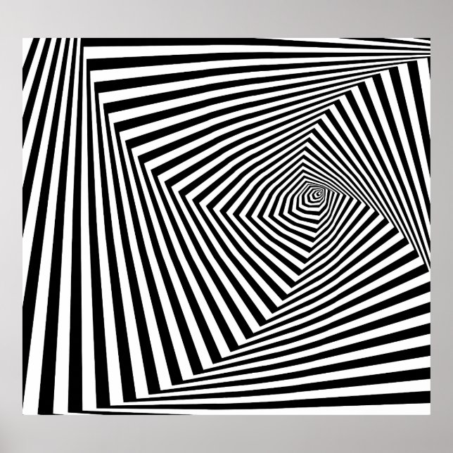 Optische Illusion: Striptes geometrisches Abstrakt Poster (Vorne)