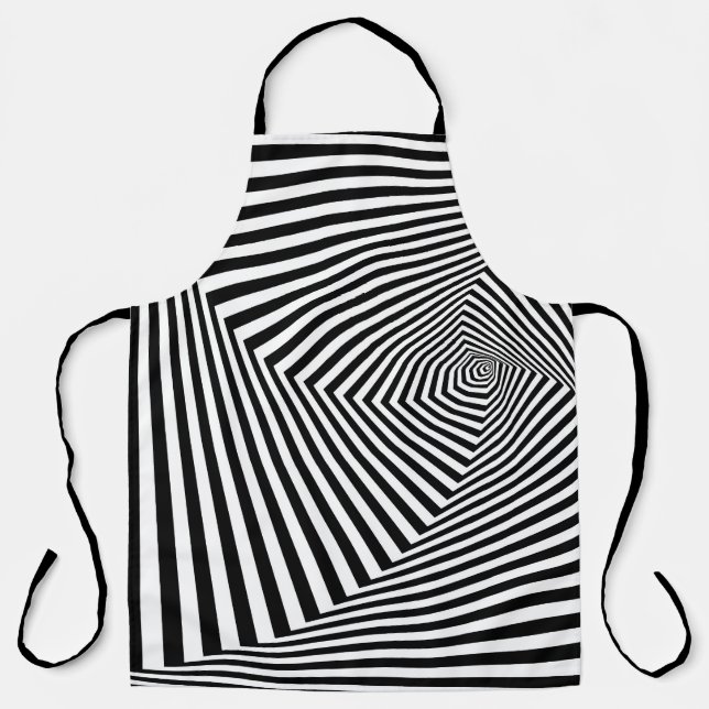 Optische Illusion: Striptes geometrisches Abstrakt Schürze (Vorderseite)