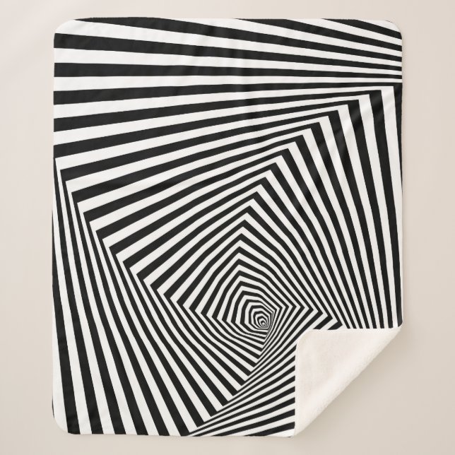 Optische Illusion: Striptes geometrisches Abstrakt Sherpadecke (Vorderseite)