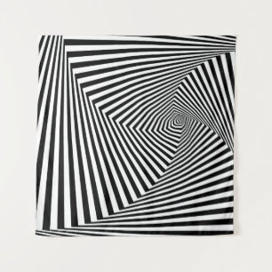 Optische Illusion: Striptes geometrisches Abstrakt Wandteppich