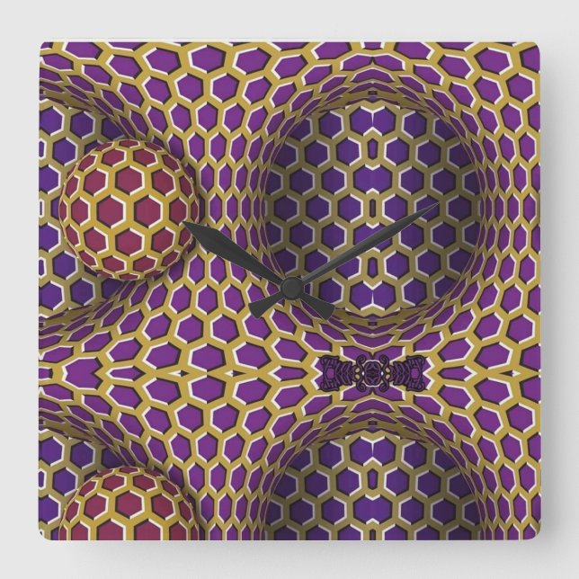 Optische Illusion Trick Rotation Wendezeit Quadratische Wanduhr (Vorderseite)