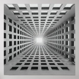 Optische Illusion unendlich geometrischer Gitter Poster