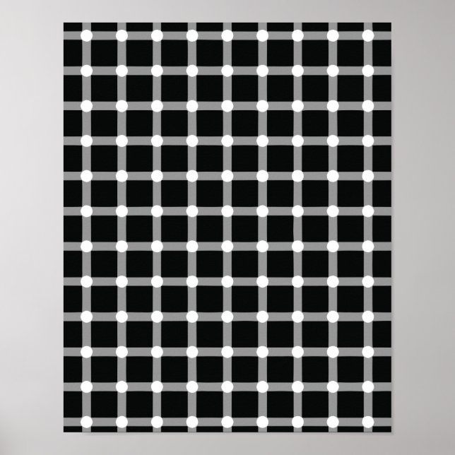 Optische Illusion Verschwinden schwarzer Punkte Poster (Vorne)