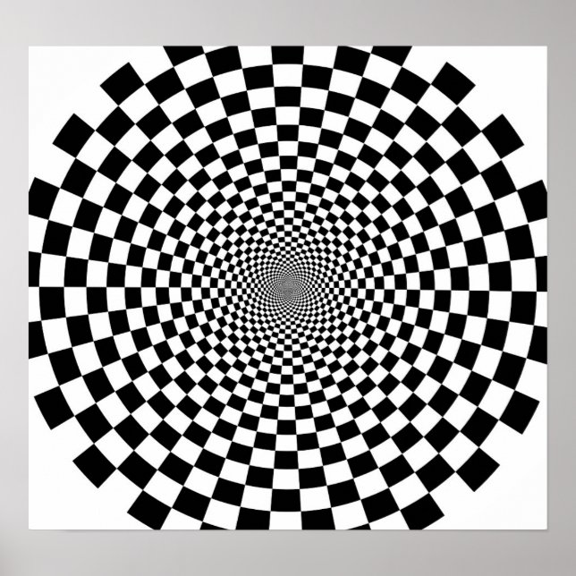 optische Illusion von B&W-Blume Poster (Vorne)