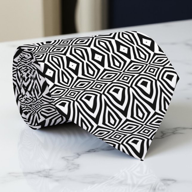 Optische Illusion von Schwarz und Weiß-Geometrie Krawatte (Von Creator hochgeladen)