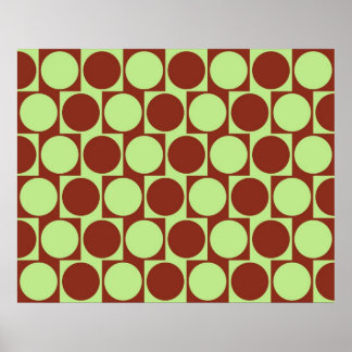 Optische Illusion Wall Effect Circles Deep Red Poster